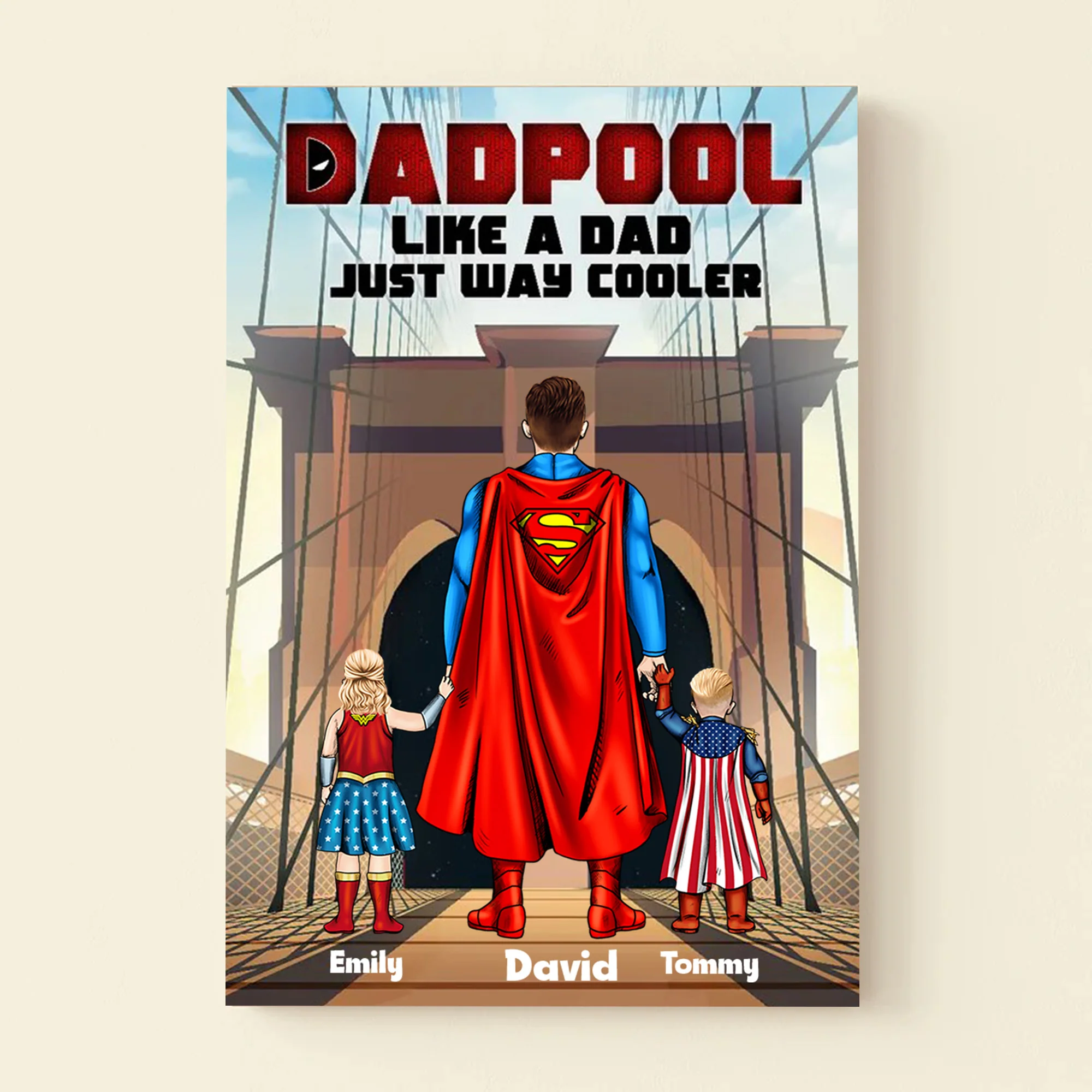 Dadpool Just Like A Dad But Always Cooler - Gift For Father's Day - Personalized Canvas Poster - Image 4