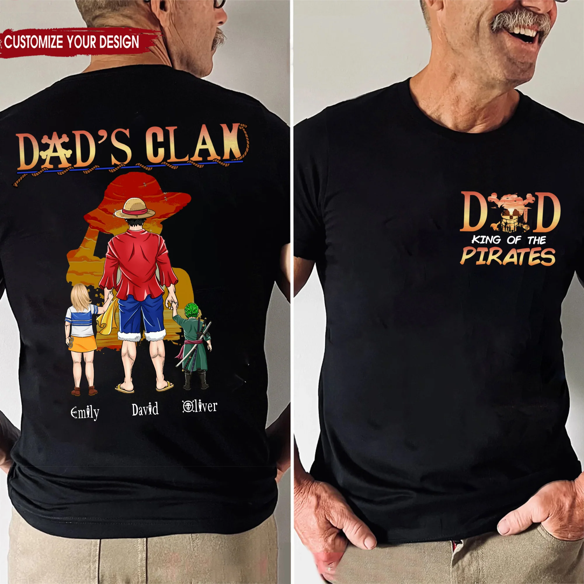 OnPi Pirate Adventure Dad's Clan King Of The Pirate - Gift For Father's Day - Personalized Shirt 2 Side - Image 2