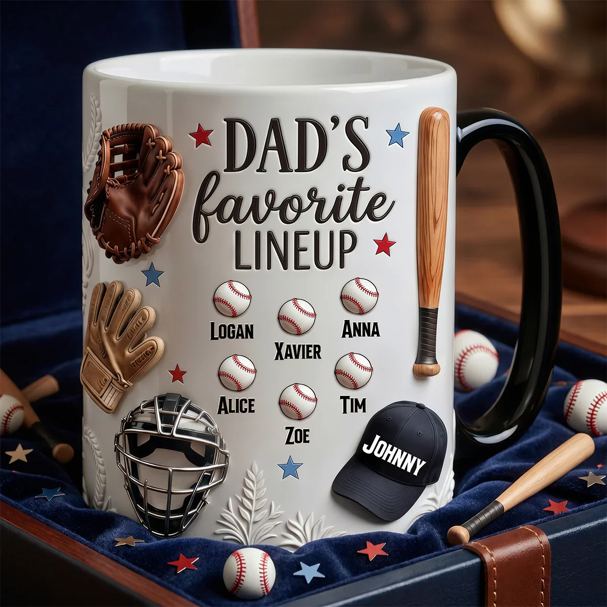 Dad’s Favorite Lineup - Personalized Coffee Mug - Gift For Father's Day NL122
