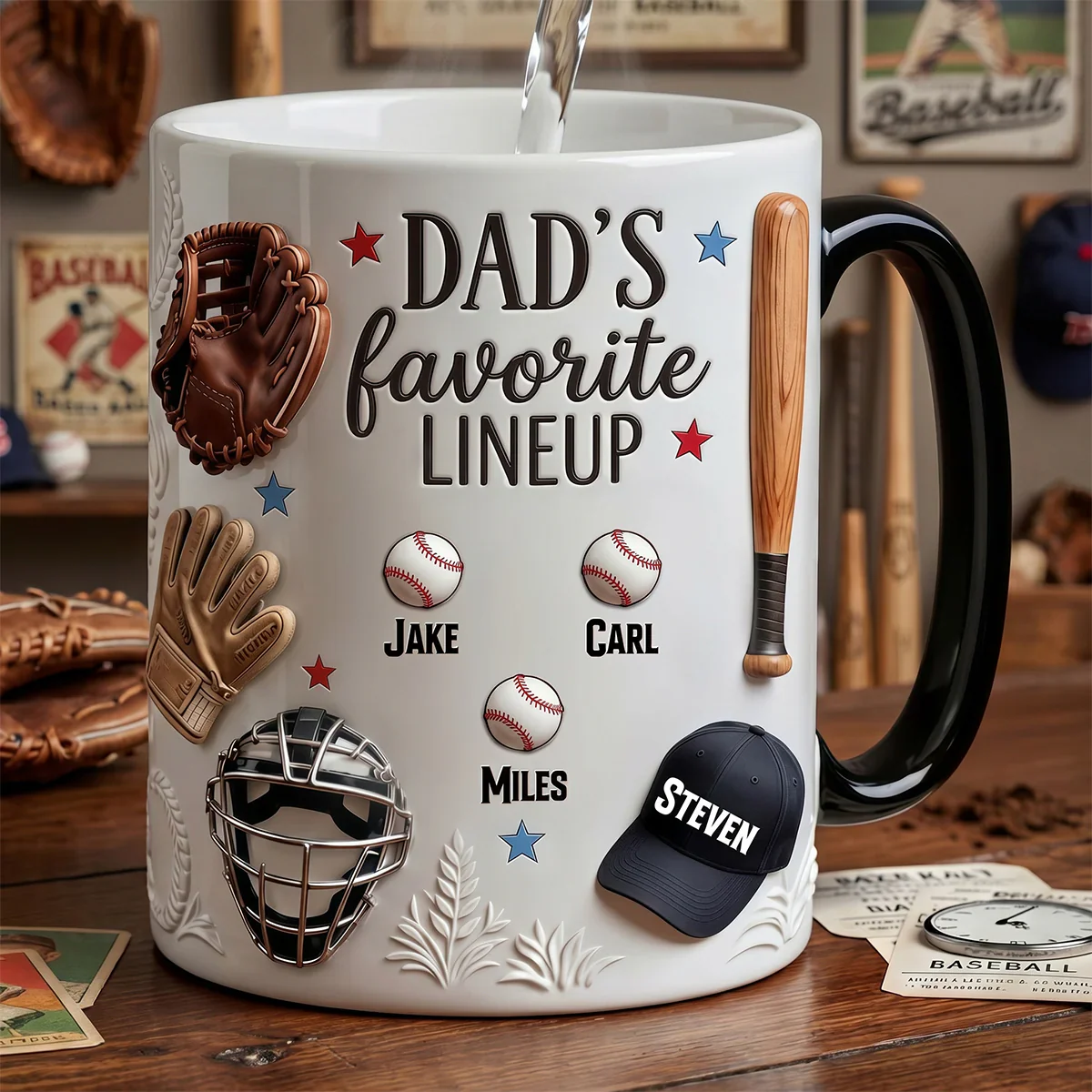 Dad’s Favorite Lineup - Personalized Coffee Mug - Gift For Father's Day NL122 - Image 2