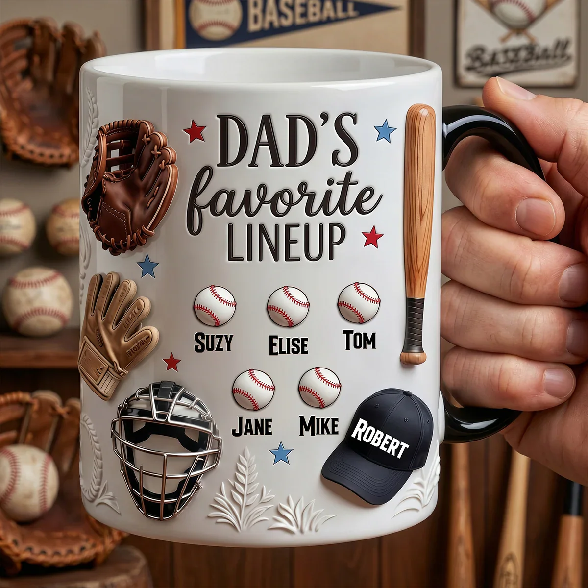 Dad’s Favorite Lineup - Personalized Coffee Mug - Gift For Father's Day NL122 - Image 3
