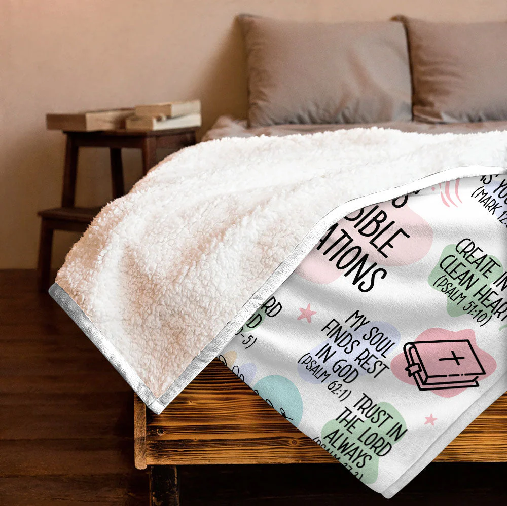 Daily Bible Affirmations Blanket - Personalized Blanket HL128 - Image 2