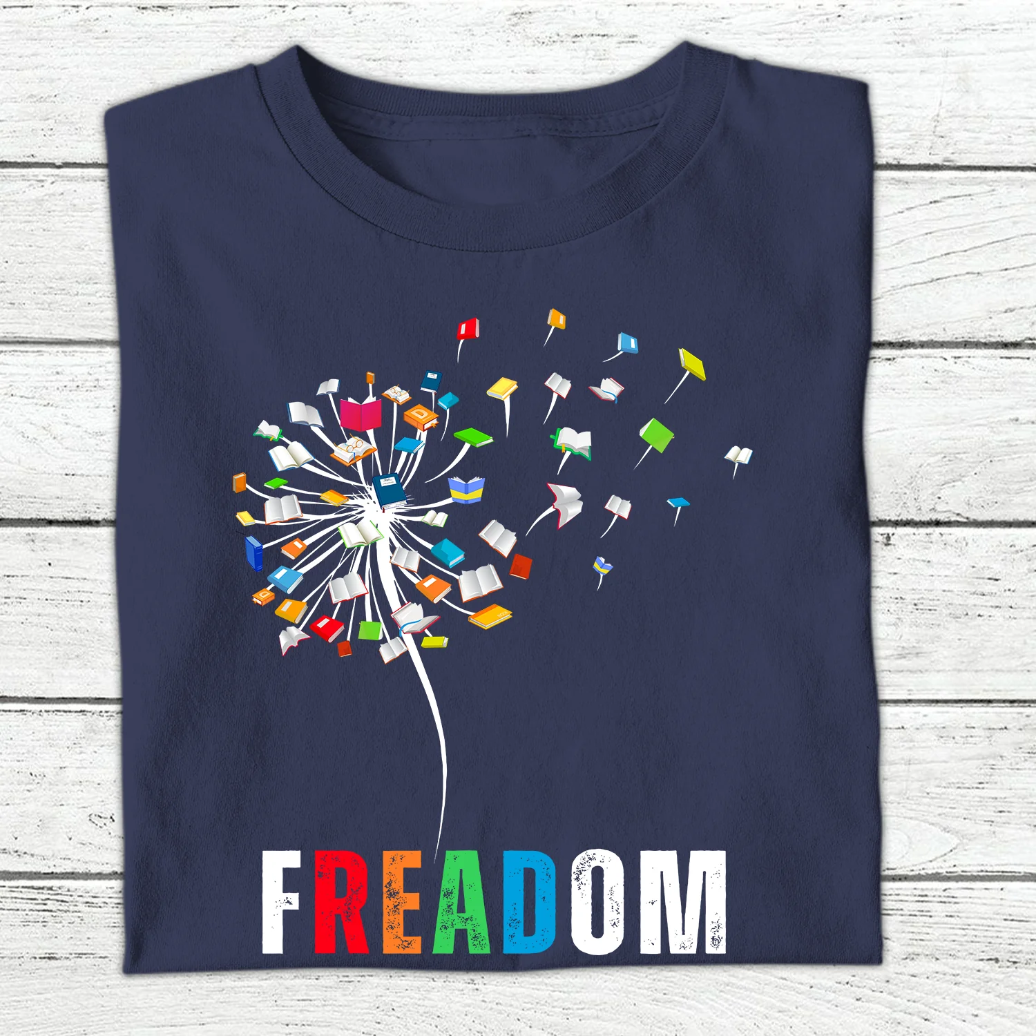 Dandelion Freadom Book Lover Gift T-Shirt - Image 3