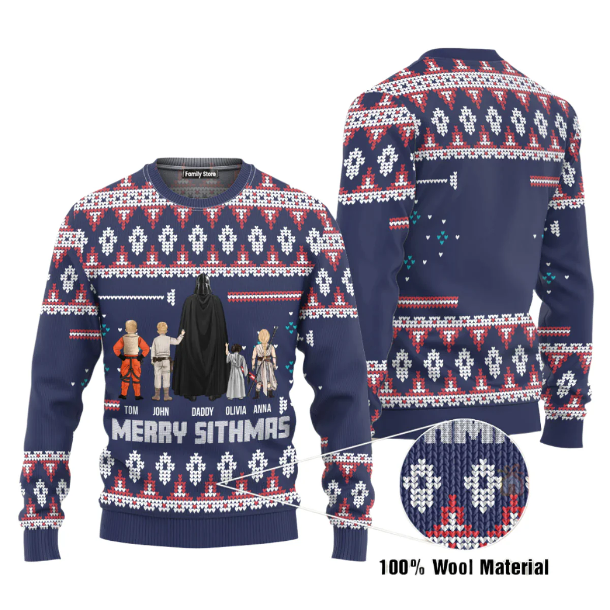 Stwa Darth Santa - Gift for Dad, Grandpa, Husband - Personalized Ugly Sweatshirt - CL08 NH96 - Image 2