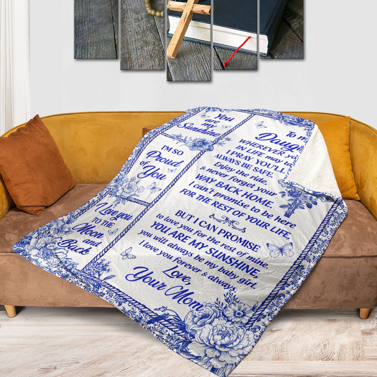 Daughter Granddaughter - Personalized Fleece Blanket TD118 - Image 2