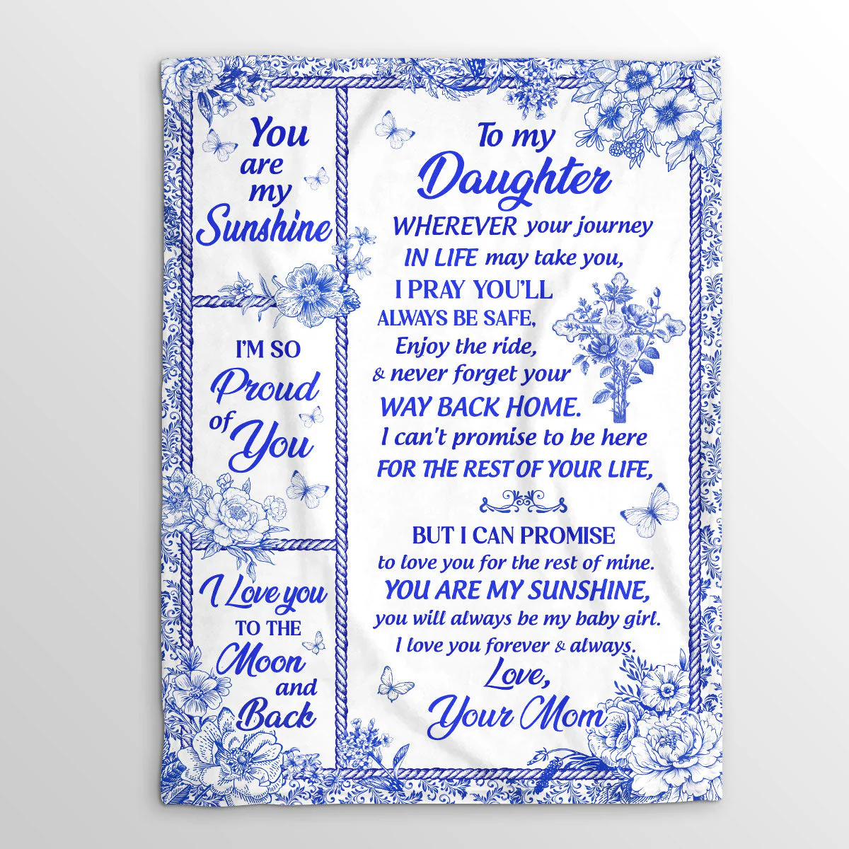 Daughter Granddaughter - Personalized Fleece Blanket TD118 - Image 3