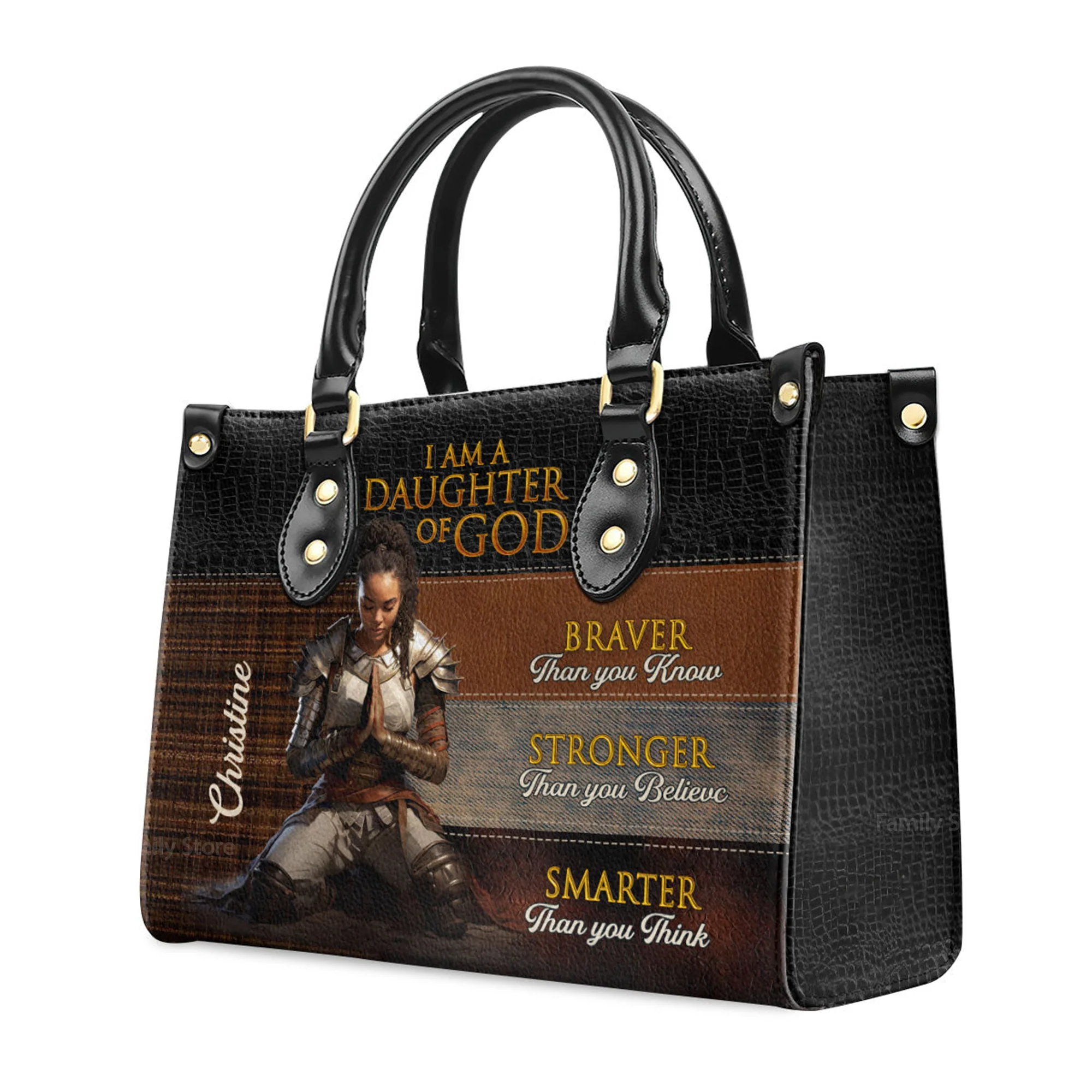 Daughter Of God - Personalized Leather Handbag With Handle - AT4081302 - Image 3