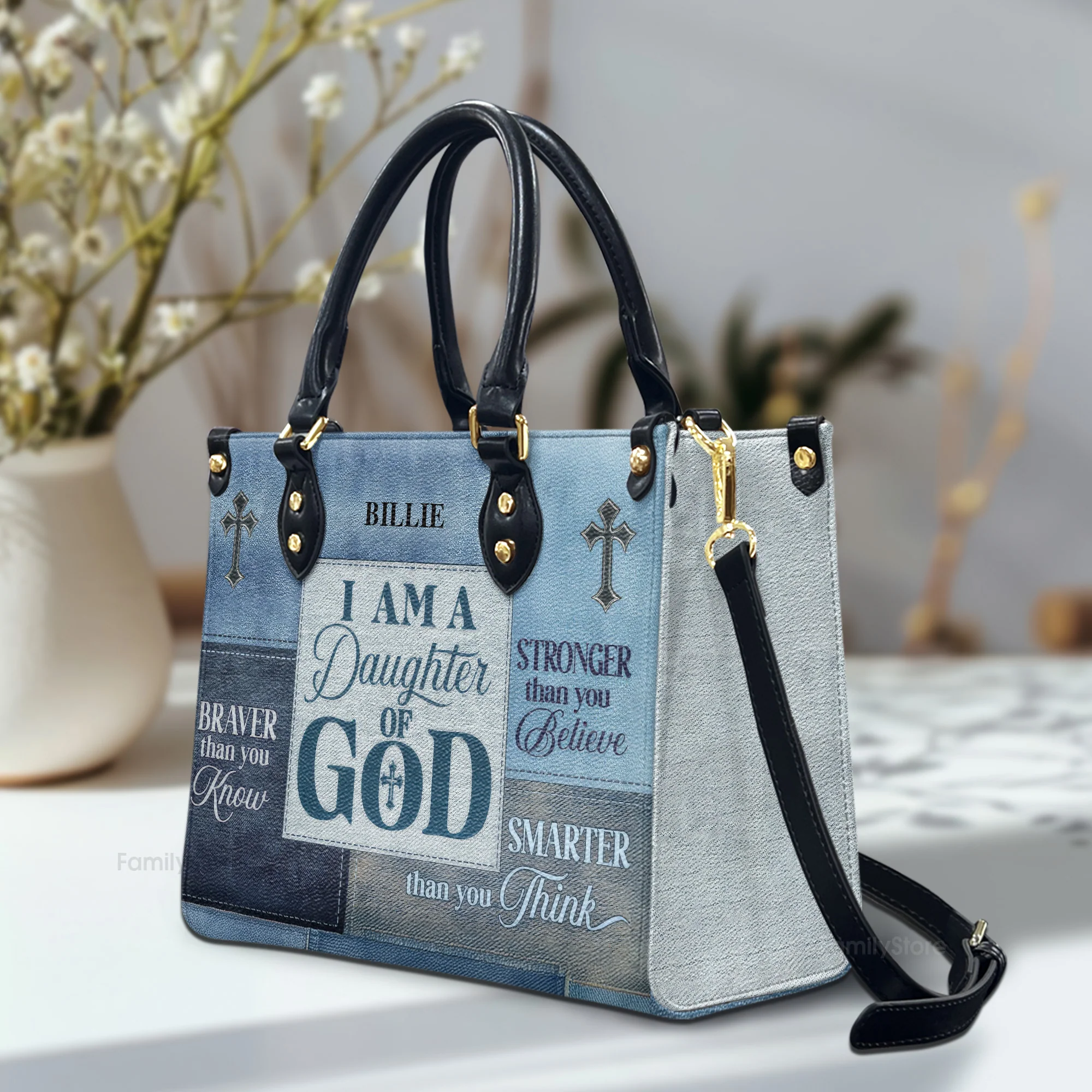 Daughter Of God - Unique Personalized Leather Handbag - AT4081301 - Image 2