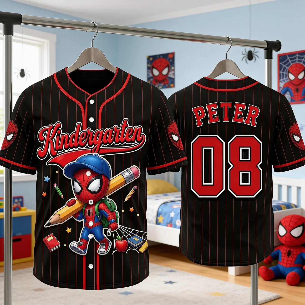 DCCo Kid Hero With Custom Grade - Personalized Baseball Jersey - Back To School Gift For Kids