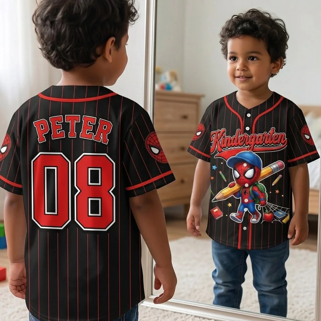 DCCo Kid Hero With Custom Grade - Personalized Baseball Jersey - Back To School Gift For Kids - Image 2