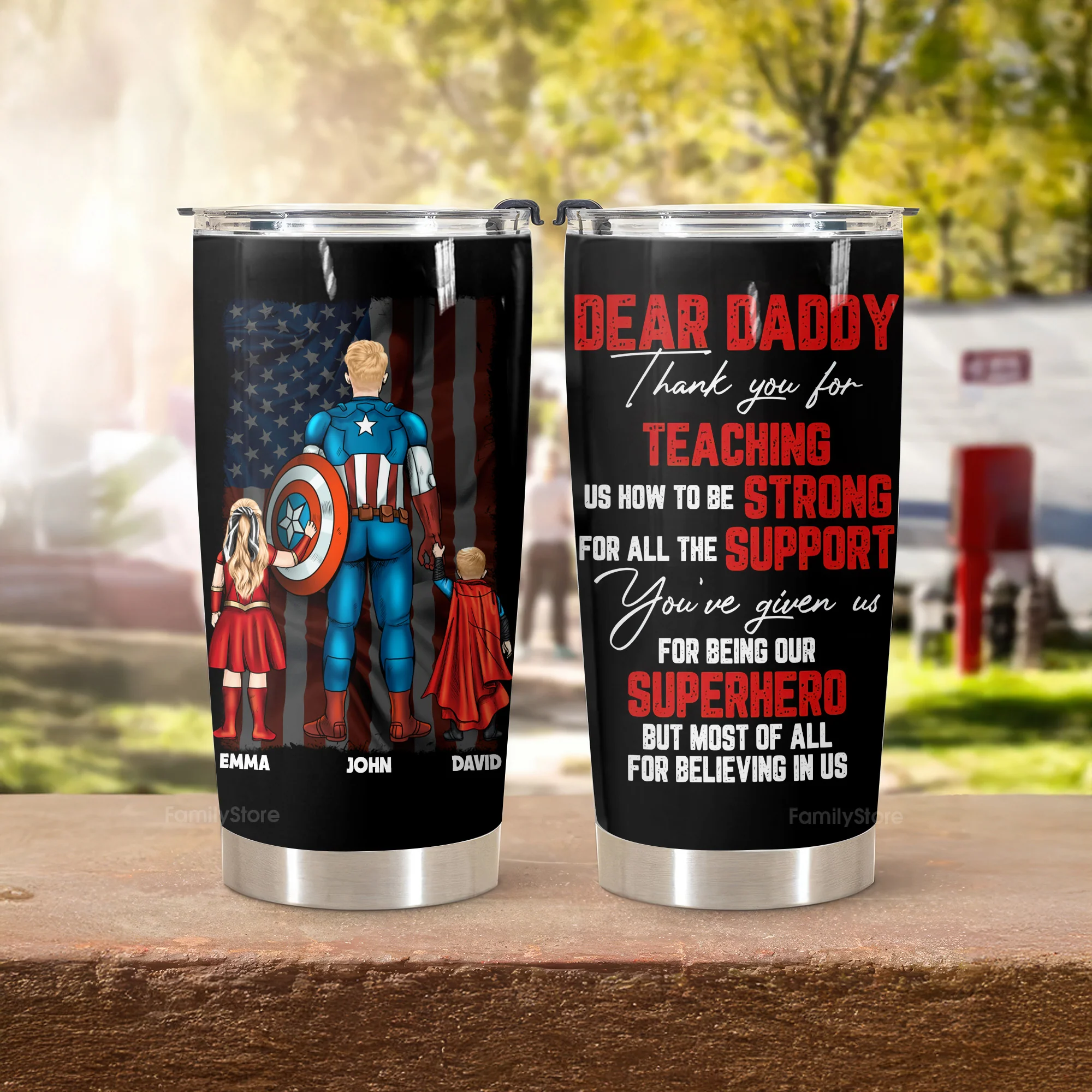 Dear Dad Thanks For Teaching Me How To Strong - Personalized Stainless Steel Tumbler - Gift For Dad, Father's Day | CL02 NA94 - Image 4