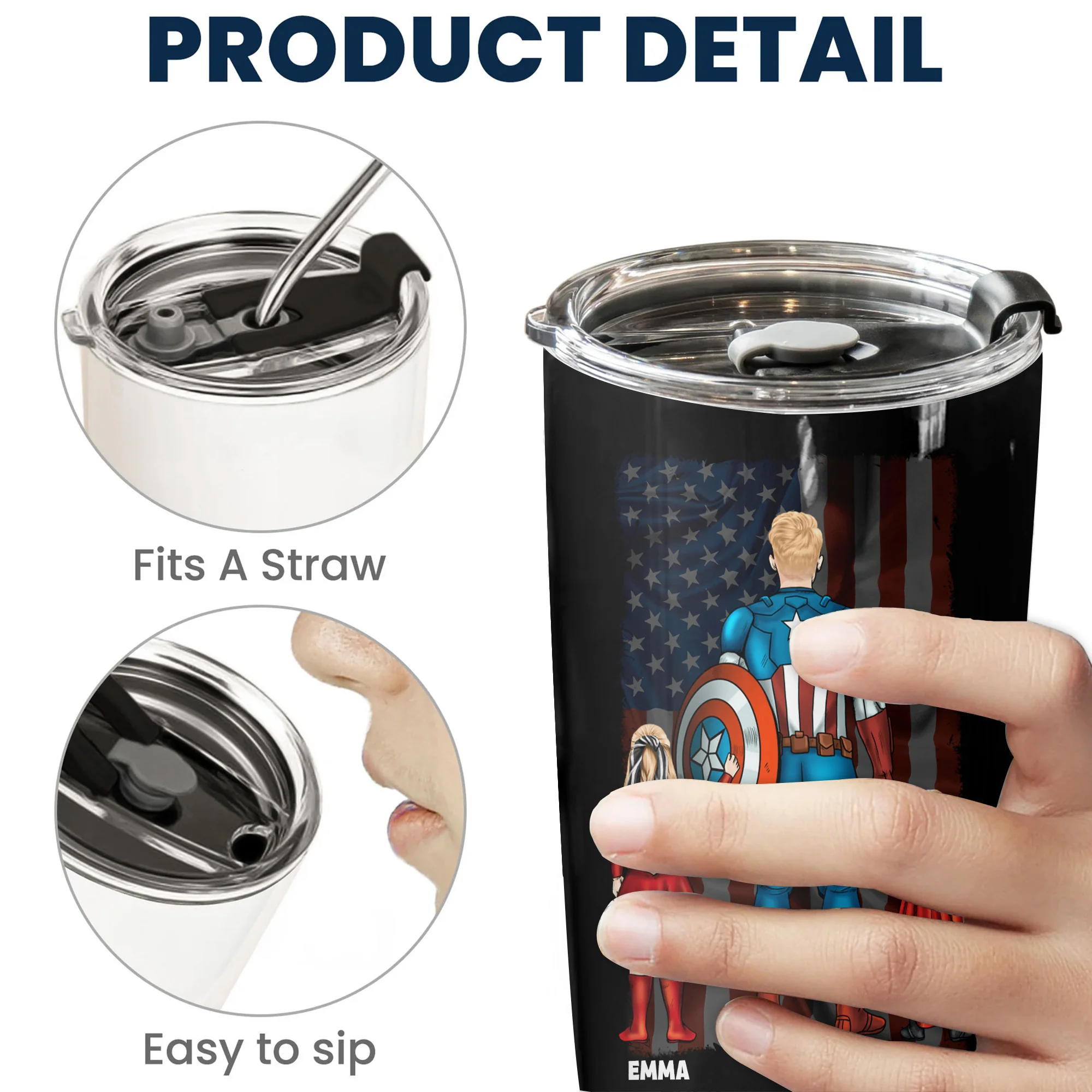 Dear Dad Thanks For Teaching Me How To Strong - Personalized Stainless Steel Tumbler - Gift For Dad, Father's Day | CL02 NA94 - Image 5