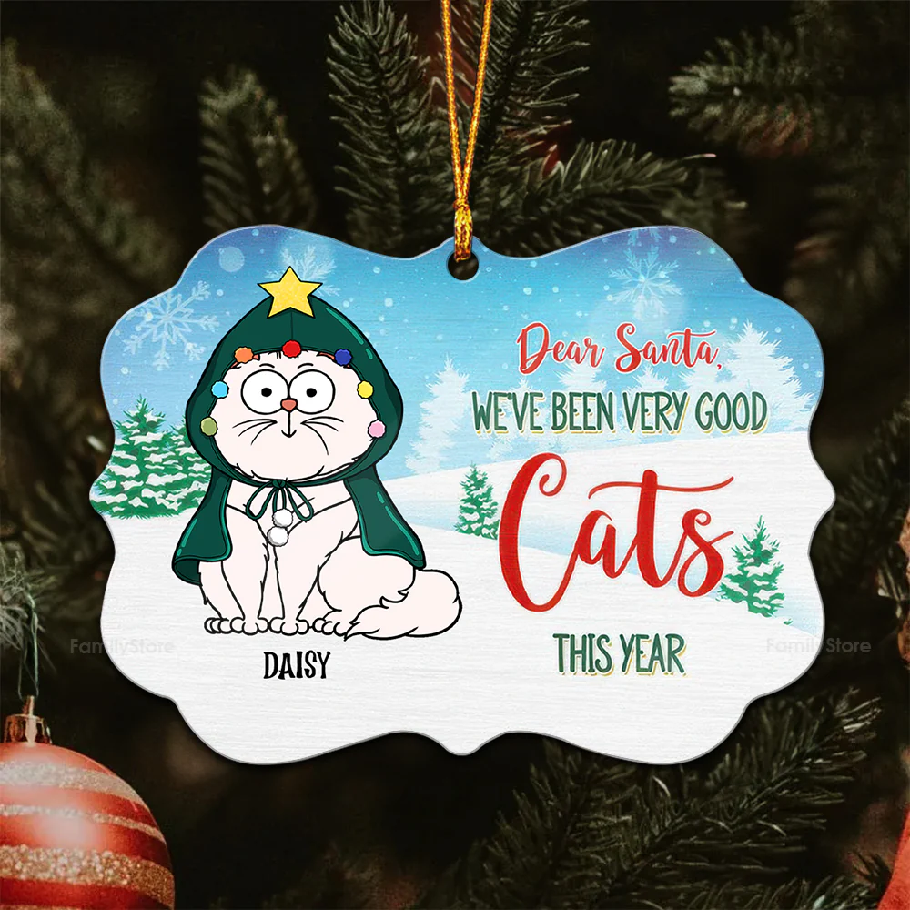 Dear Santa We've Been Very Good Cats This Year - Gift For Cat Lover, Pet Lovers - Personalized Wood Ornament - CLP03 NH96 - Image 4