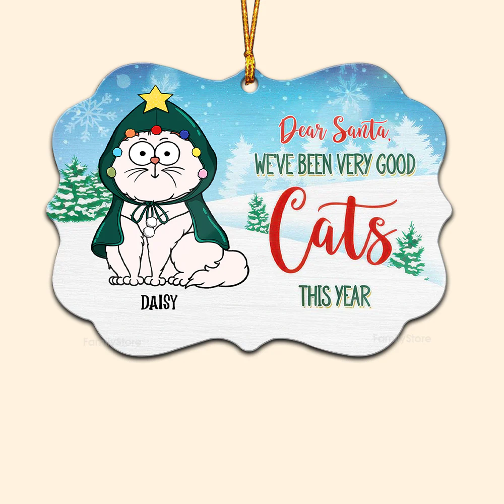 Dear Santa We've Been Very Good Cats This Year - Gift For Cat Lover, Pet Lovers - Personalized Wood Ornament - CLP03 NH96 - Image 6