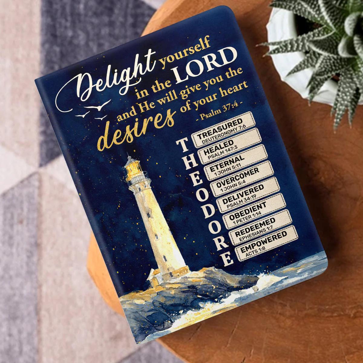 Delight Yourself In The Lord - Personalized Leather Cover Notebook TD118 - Image 3