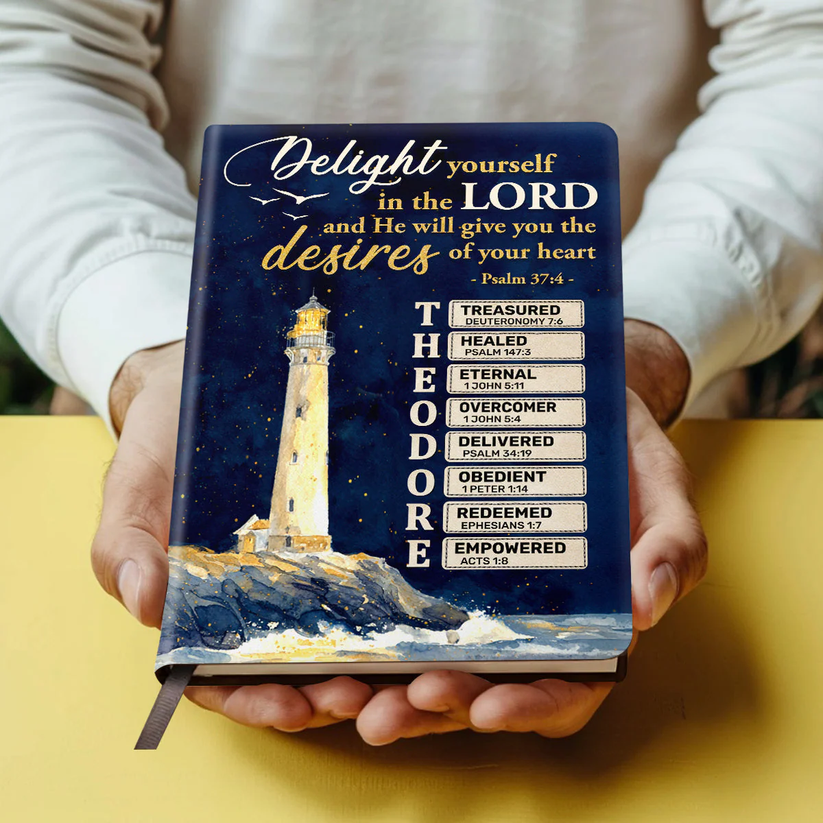 Delight Yourself In The Lord - Personalized Leather Cover Notebook TD118 - Image 4