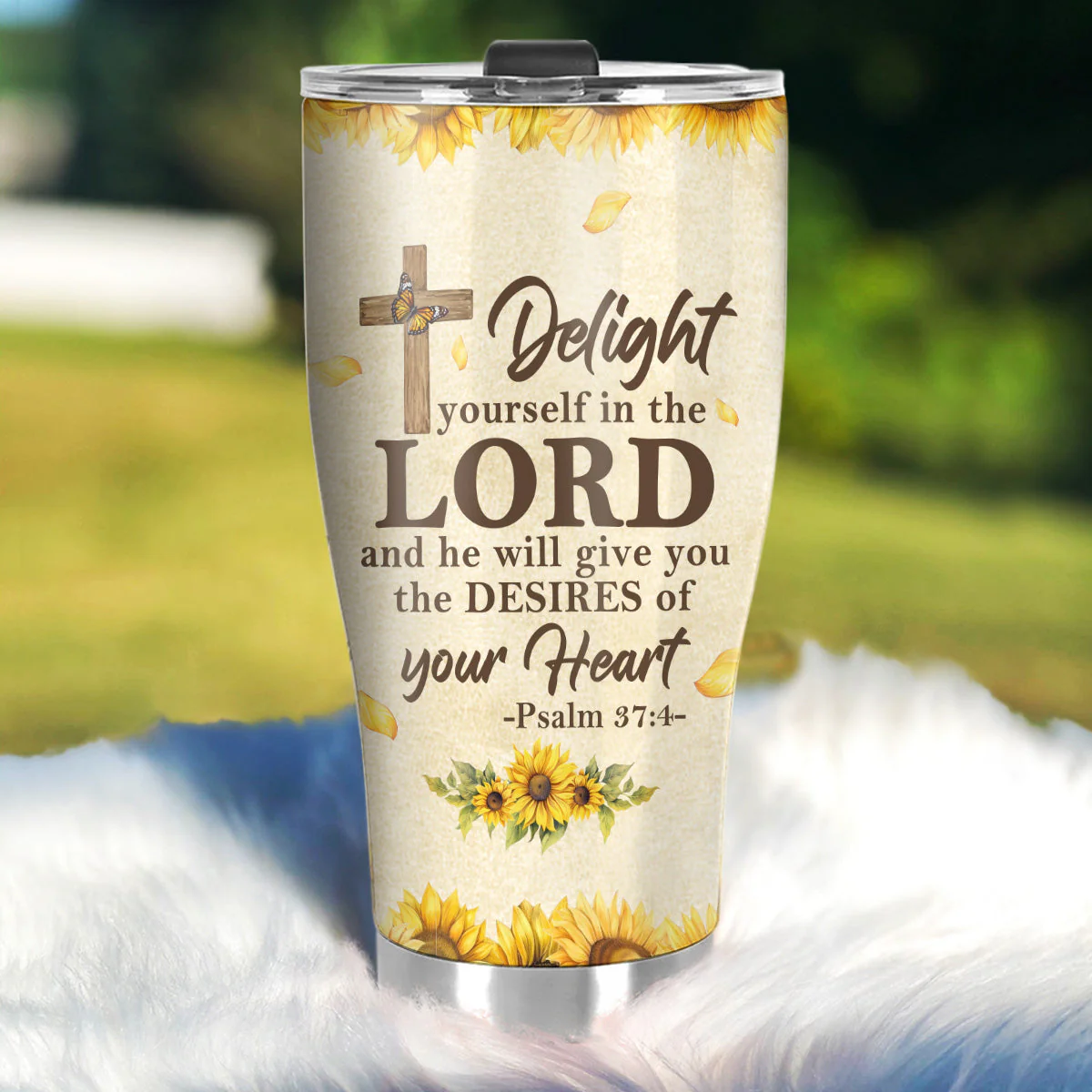 Delight Yourself In The Lord | Personalized Stainless Steel Tumbler - Image 5