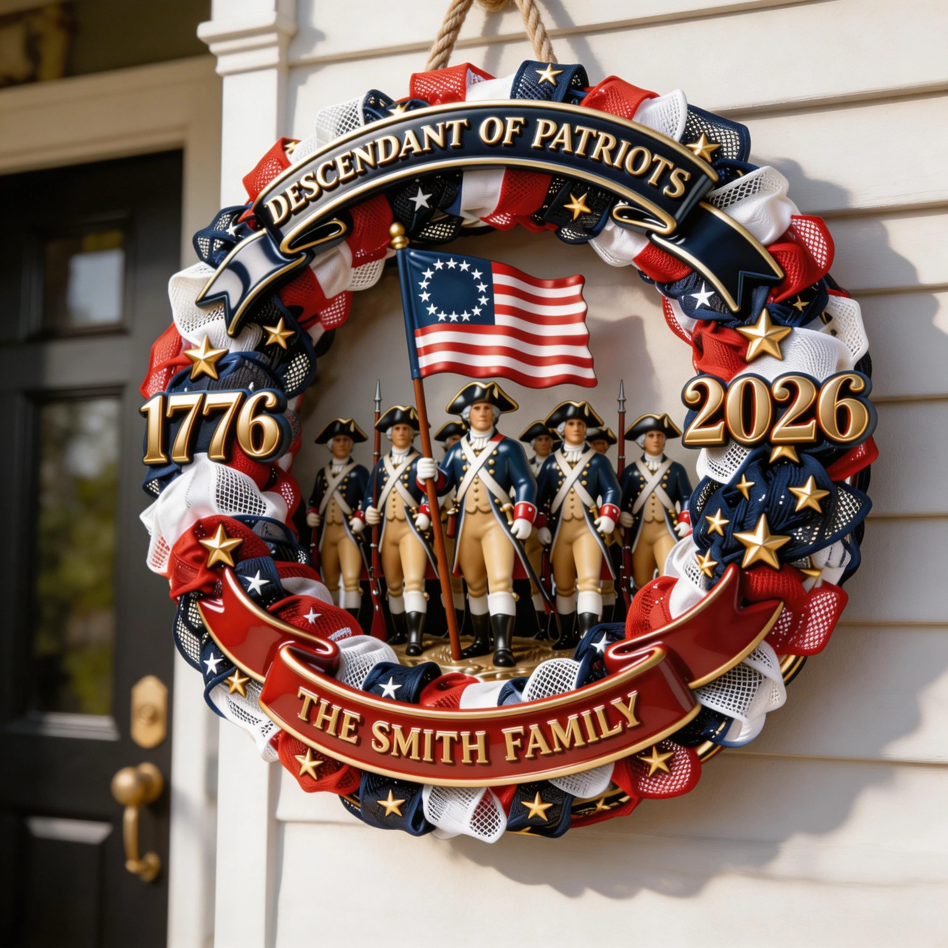 Descendant of Patriots 1776-2026 - Personalized Wood Sign - Patriotic Gift For Family | HN02 - Image 3