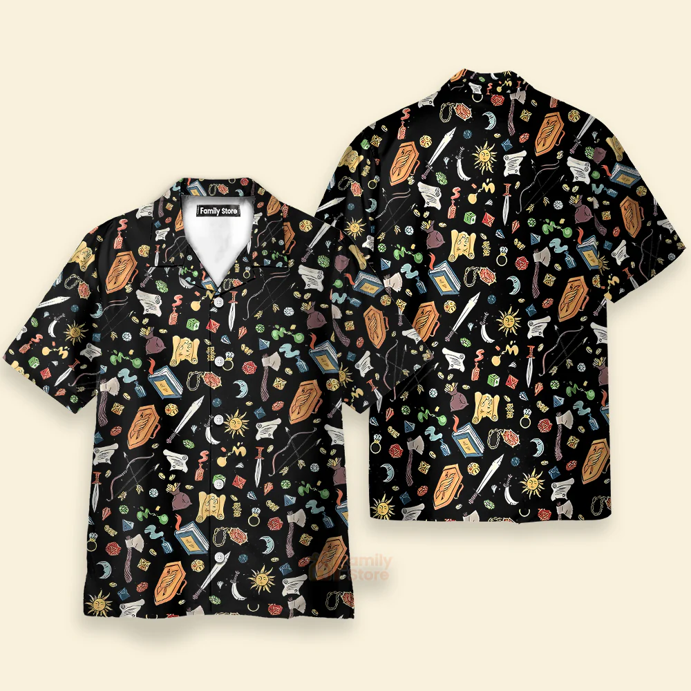 Dice shirt, Dungeons and dragons, DnD Button Up, DM gift - Image 2