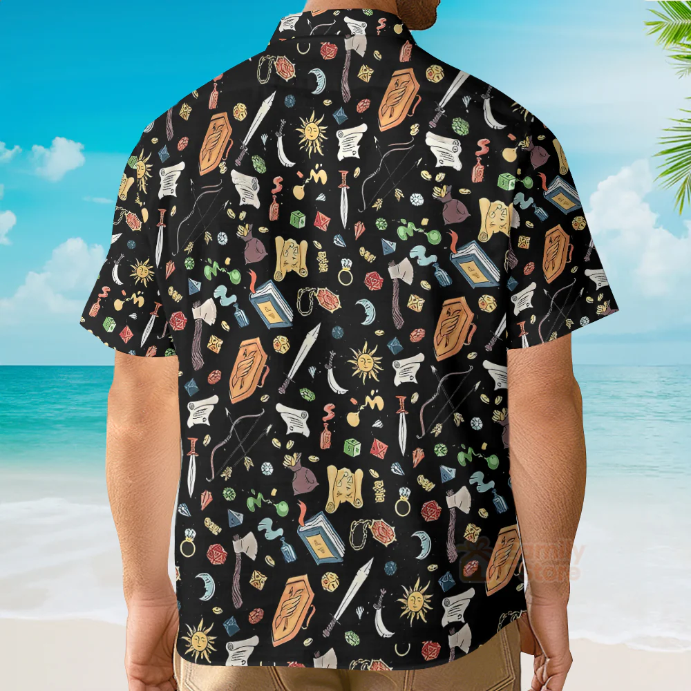 Dice shirt, Dungeons and dragons, DnD Button Up, DM gift - Image 4