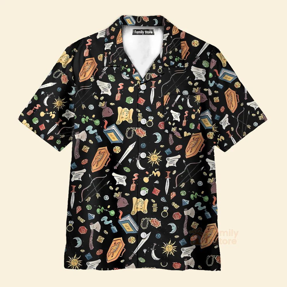 Dice shirt, Dungeons and dragons, DnD Button Up, DM gift - Image 5