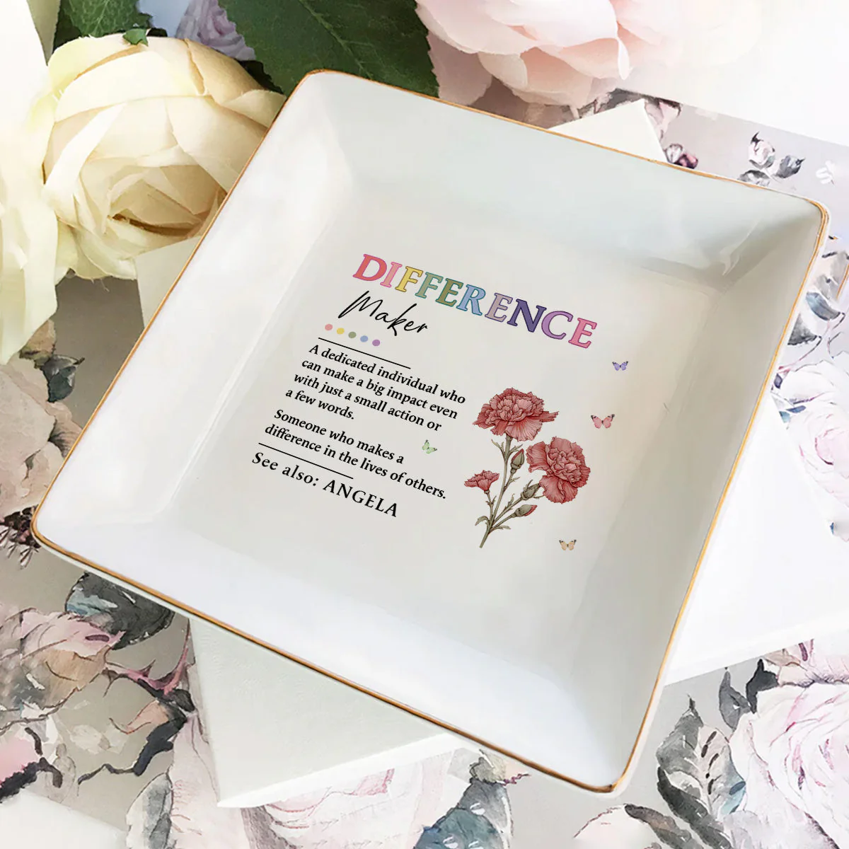 Difference Maker - Personalized Jewelry Dish - Gift For Besties, Friends, Sisters - NA94 - Image 2