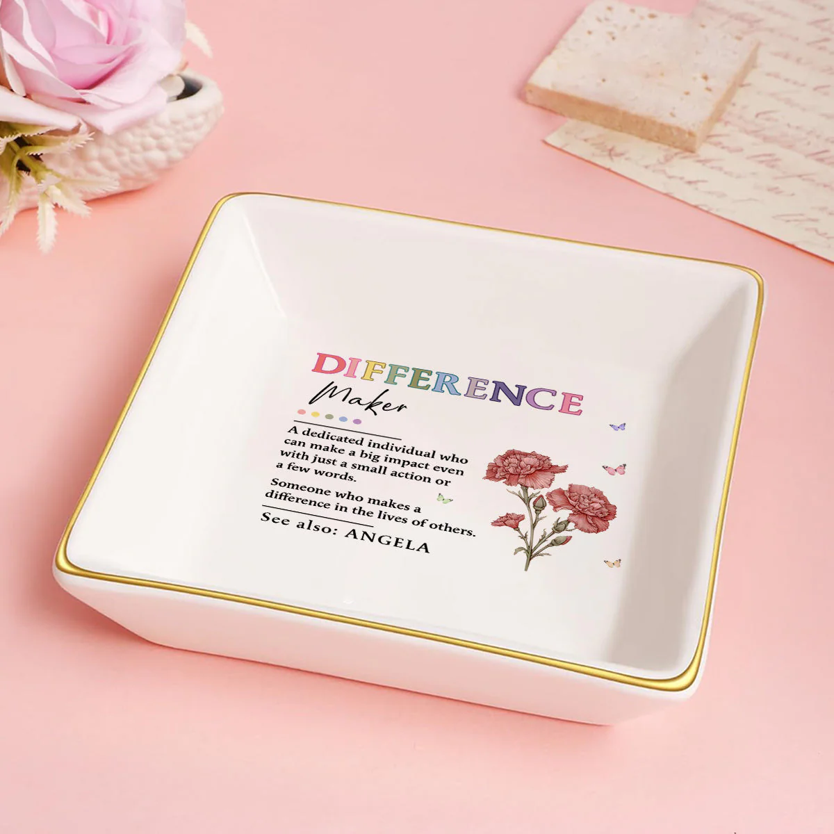 Difference Maker - Personalized Jewelry Dish - Gift For Besties, Friends, Sisters - NA94 - Image 3