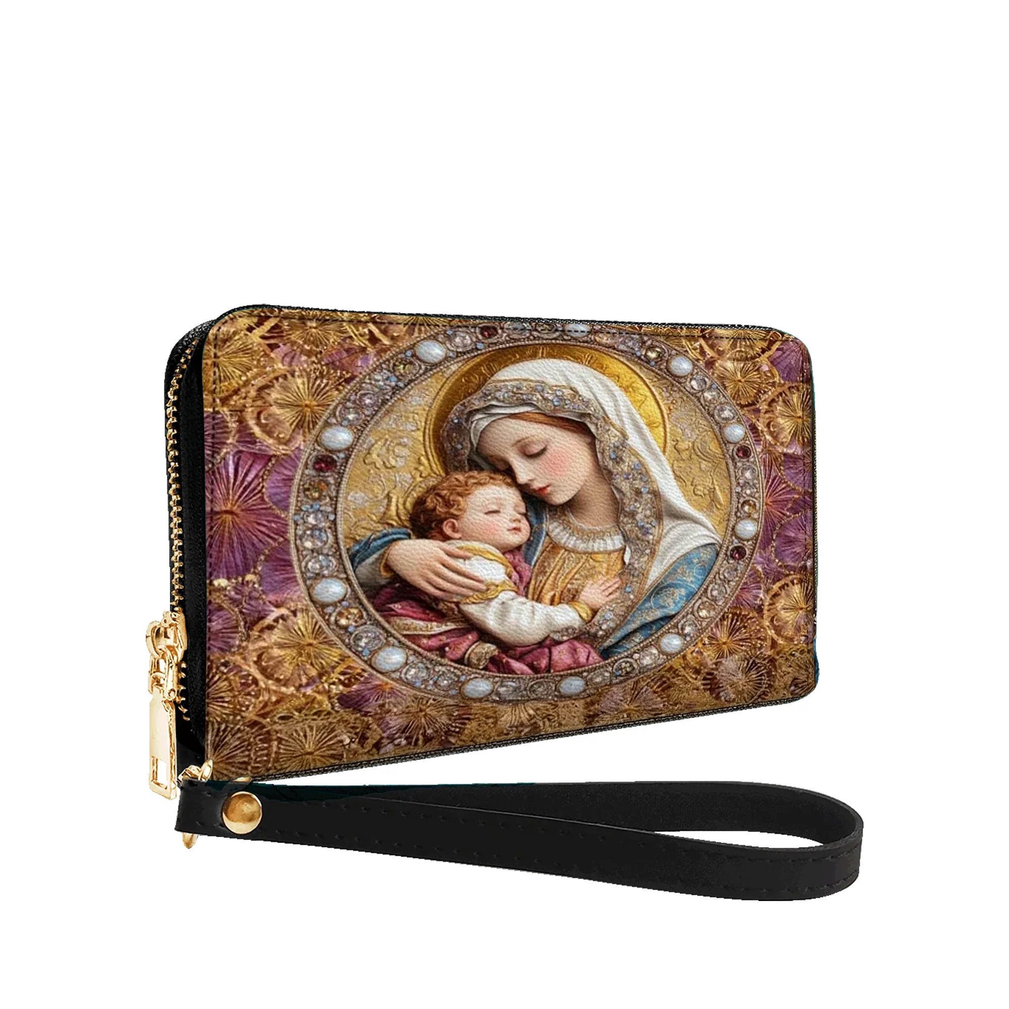Divine Madonna And Child - Christian Leather Wallet