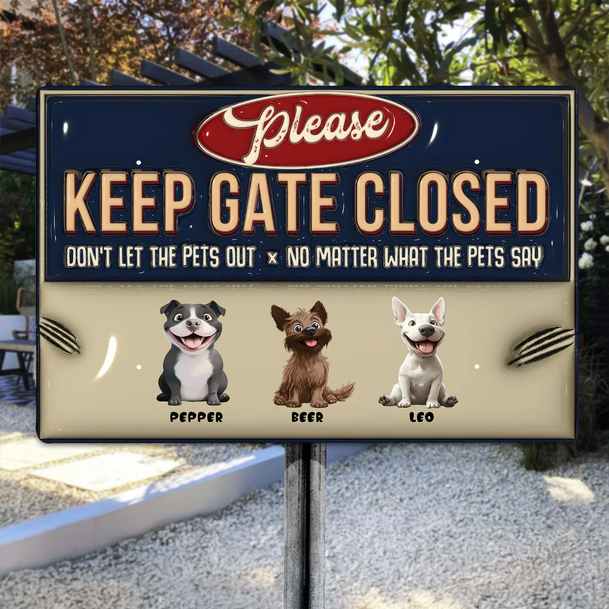 Do Not Let The Cartoon Dogs Out  - Personalized 3D Inflated Effect Metal Sign - Gift For Dog Lovers | CLP15 NA94