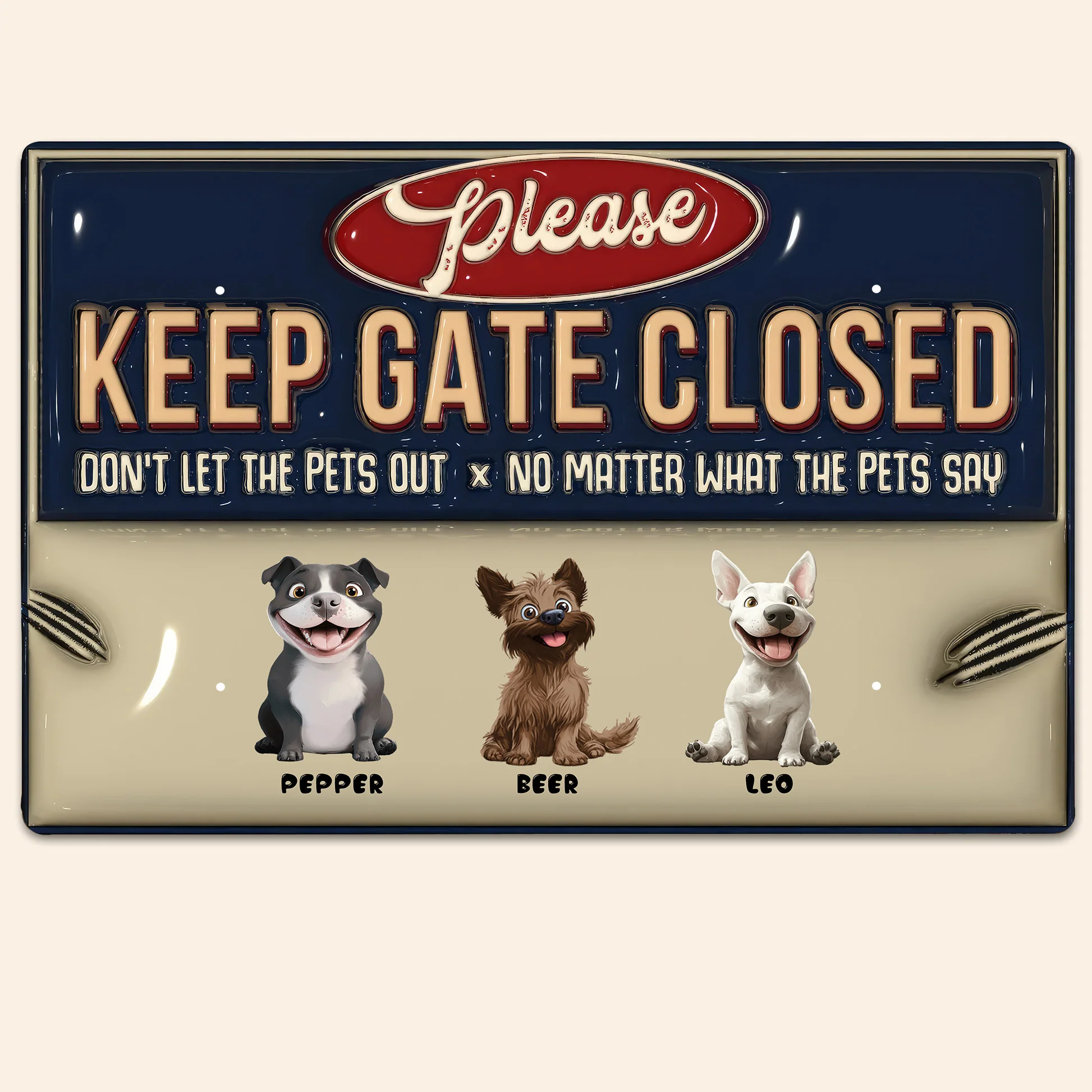 Do Not Let The Cartoon Dogs Out  - Personalized 3D Inflated Effect Metal Sign - Gift For Dog Lovers | CLP15 NA94 - Image 2