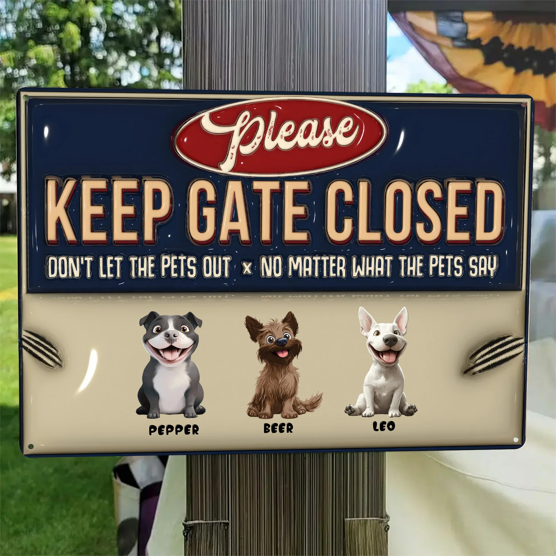 Do Not Let The Cartoon Dogs Out  - Personalized 3D Inflated Effect Metal Sign - Gift For Dog Lovers | CLP15 NA94 - Image 3