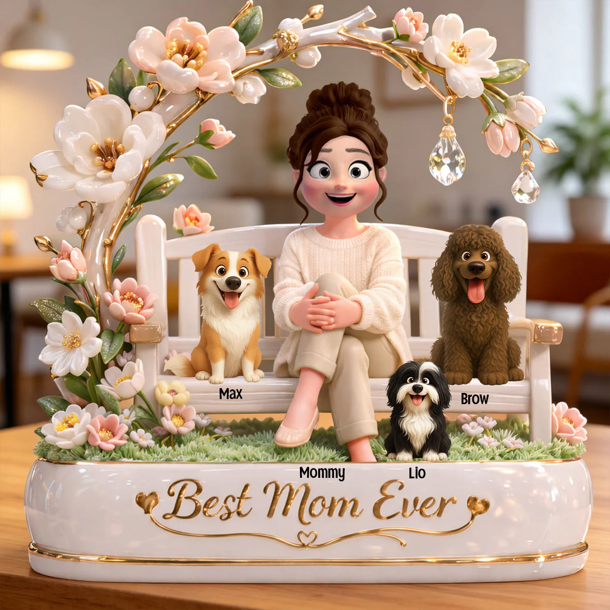 Dog & Cat Best Mom Ever - Personalized Acrylic Plaque - Gifts For Mom VD01