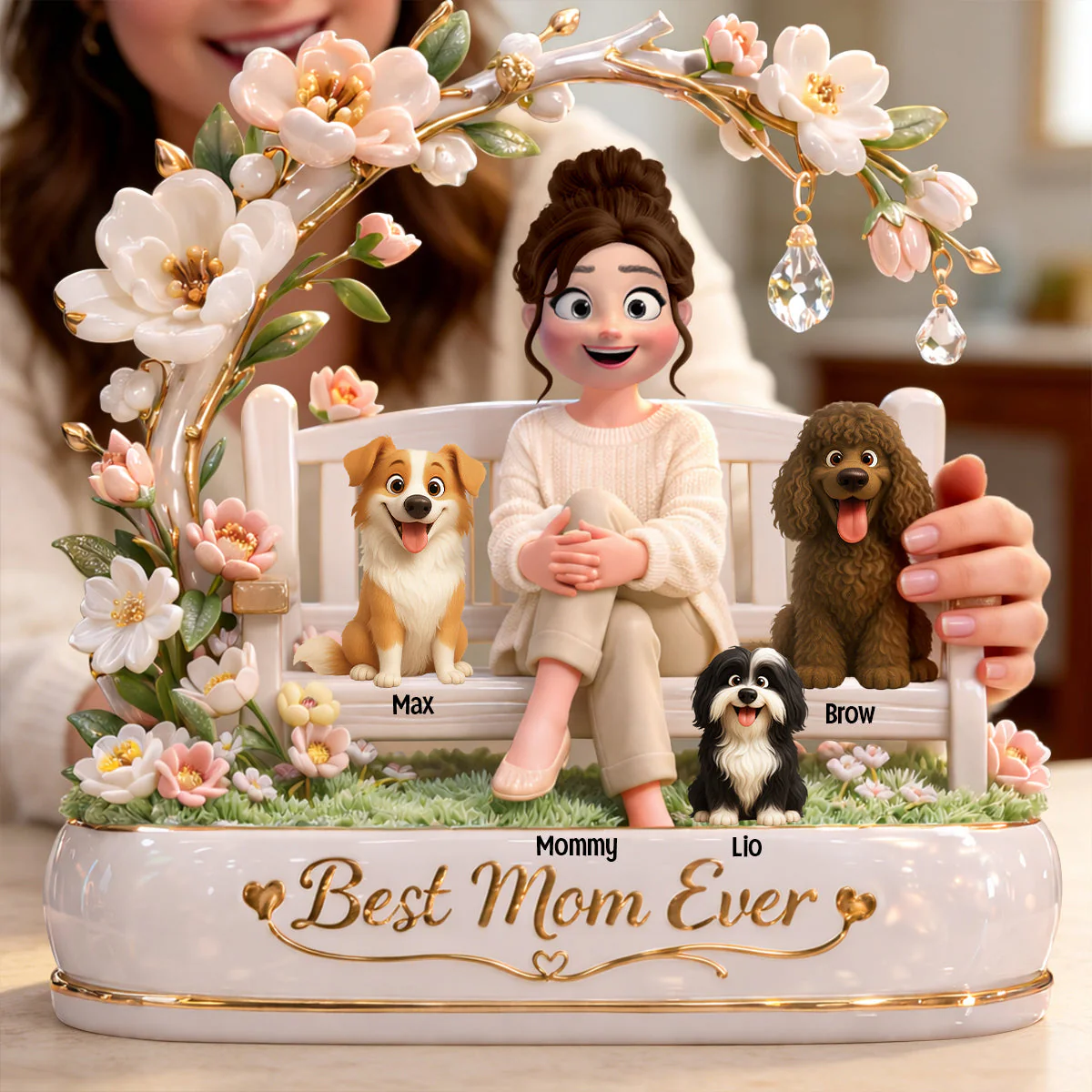 Dog & Cat Best Mom Ever - Personalized Acrylic Plaque - Gifts For Mom VD01 - Image 2