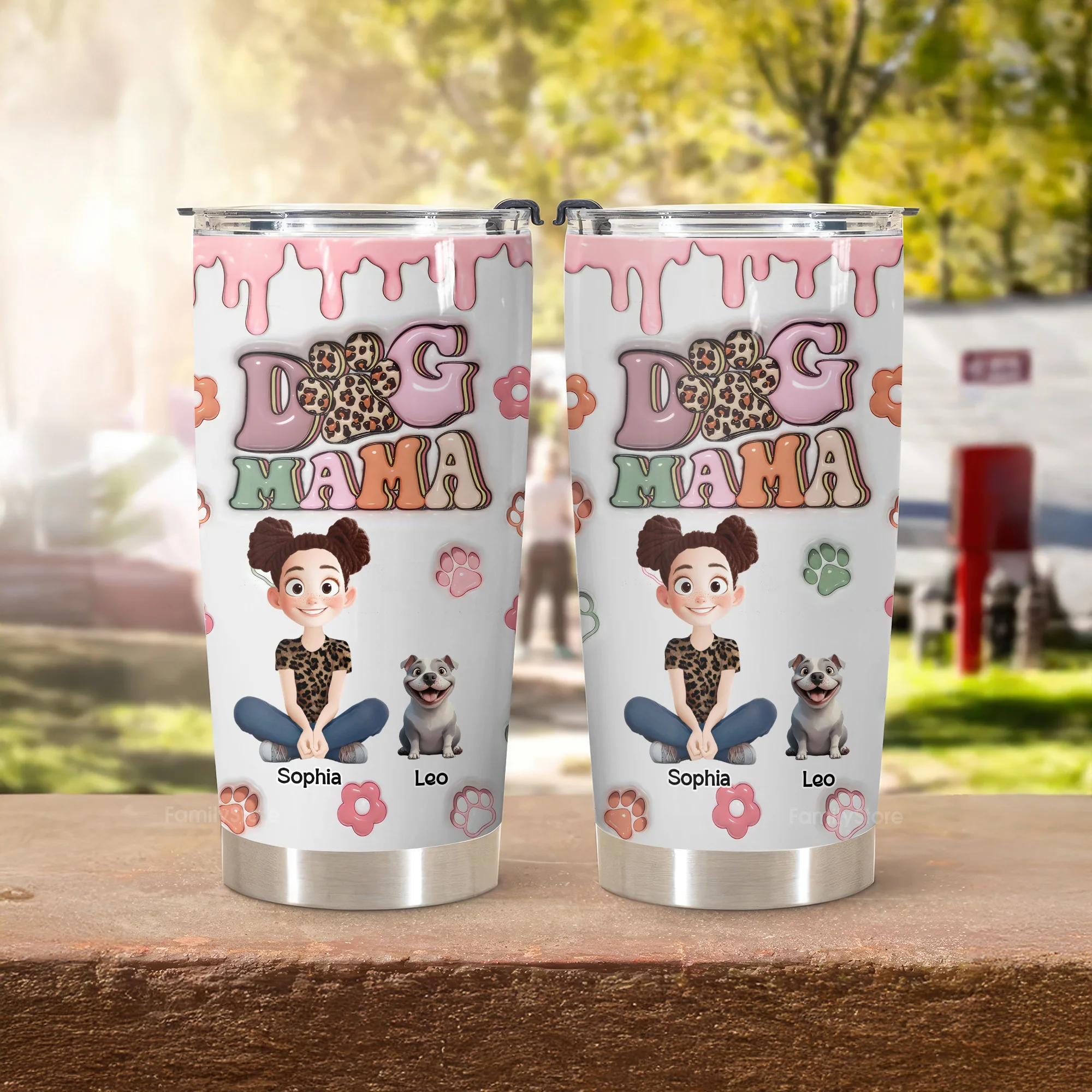 Dog Mama Slay 3D Inflated Effect Cartoon Dog - Personalized Tumbler Cup - Gift for Pet Owners, Pet Lovers, Dog Mom | CLP15 NH96 - Image 3