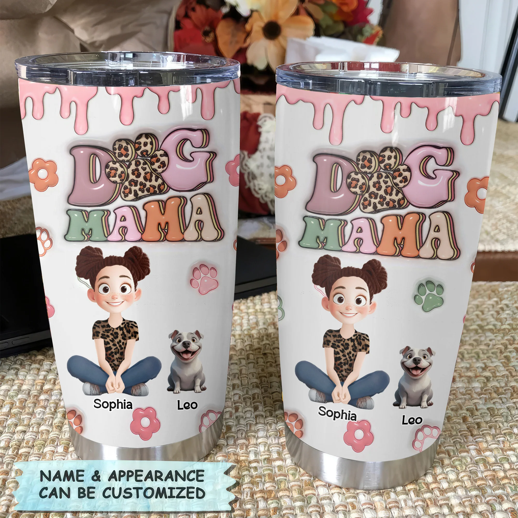 Dog Mama Slay 3D Inflated Effect Cartoon Dog - Personalized Tumbler Cup - Gift for Pet Owners, Pet Lovers, Dog Mom | CLP15 NH96 - Image 4