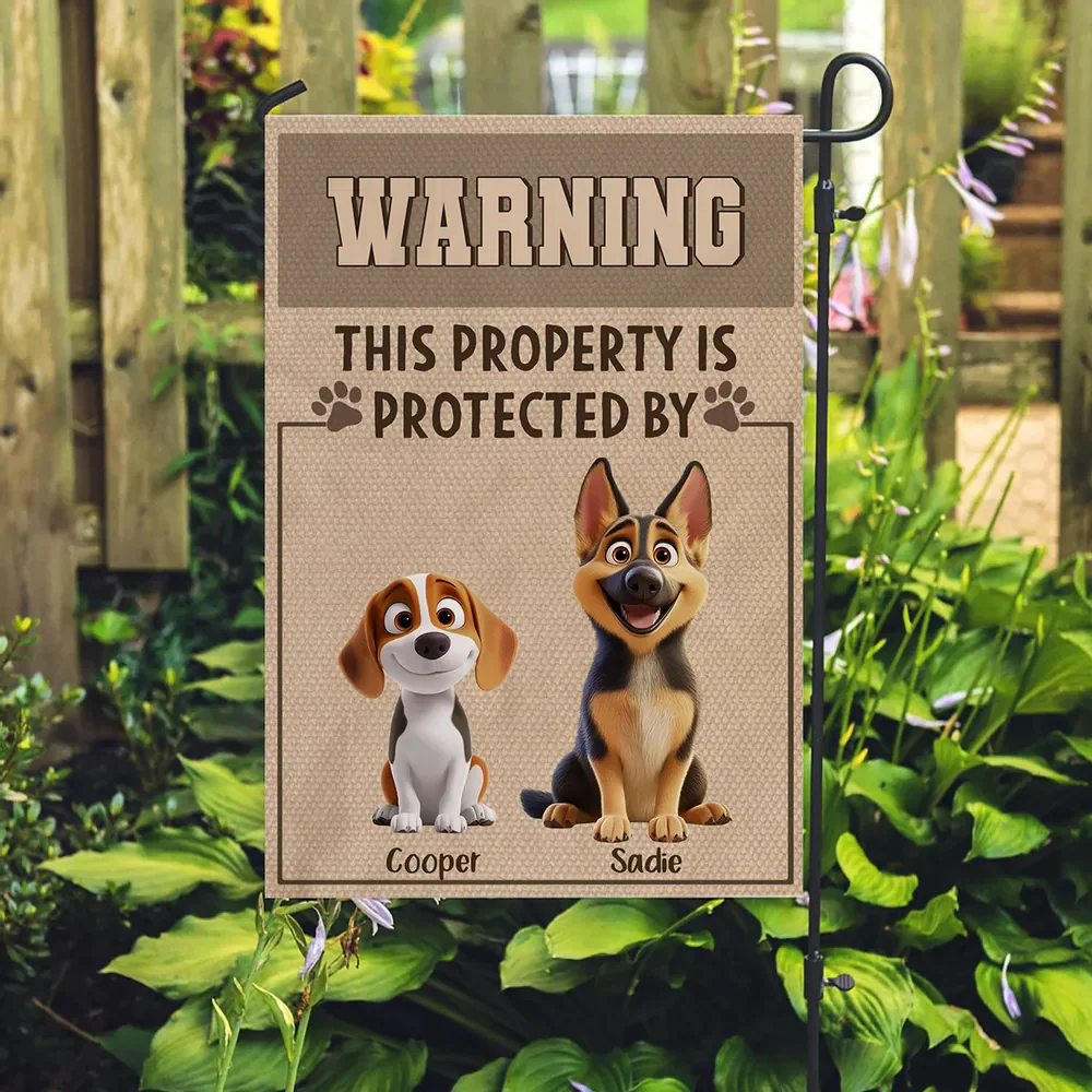 Dog Warning You - Personalized Flag - Gift for Pet Owners, Dog Lovers | CLP15.V3 HH01 - Image 2