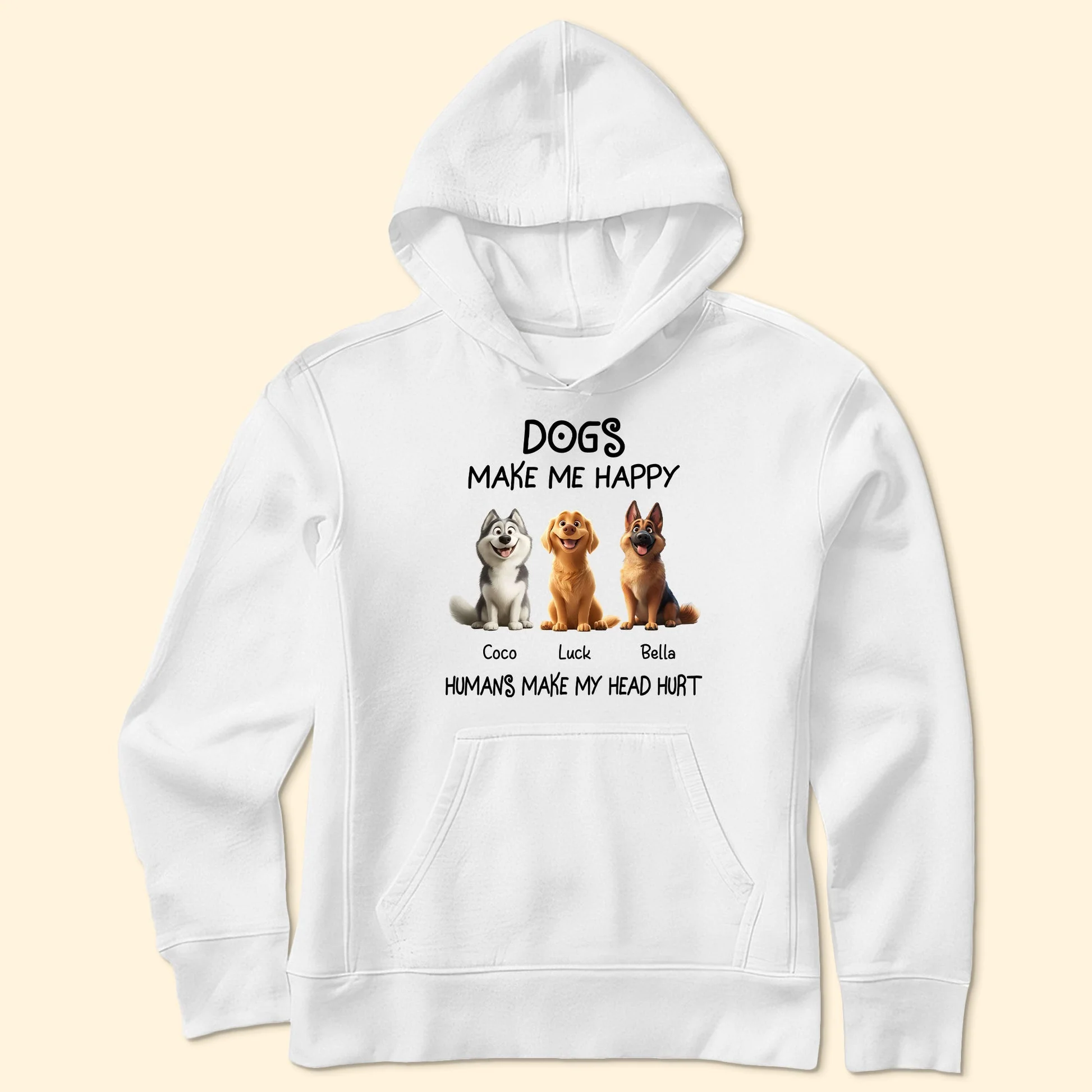Dogs Make Me Happy Cartoon Dog - Personalized Shirt - Gift for Pet Owners, Pet Lovers, Dog Mom, Dog Dad | CLP15 NH96 - Image 4