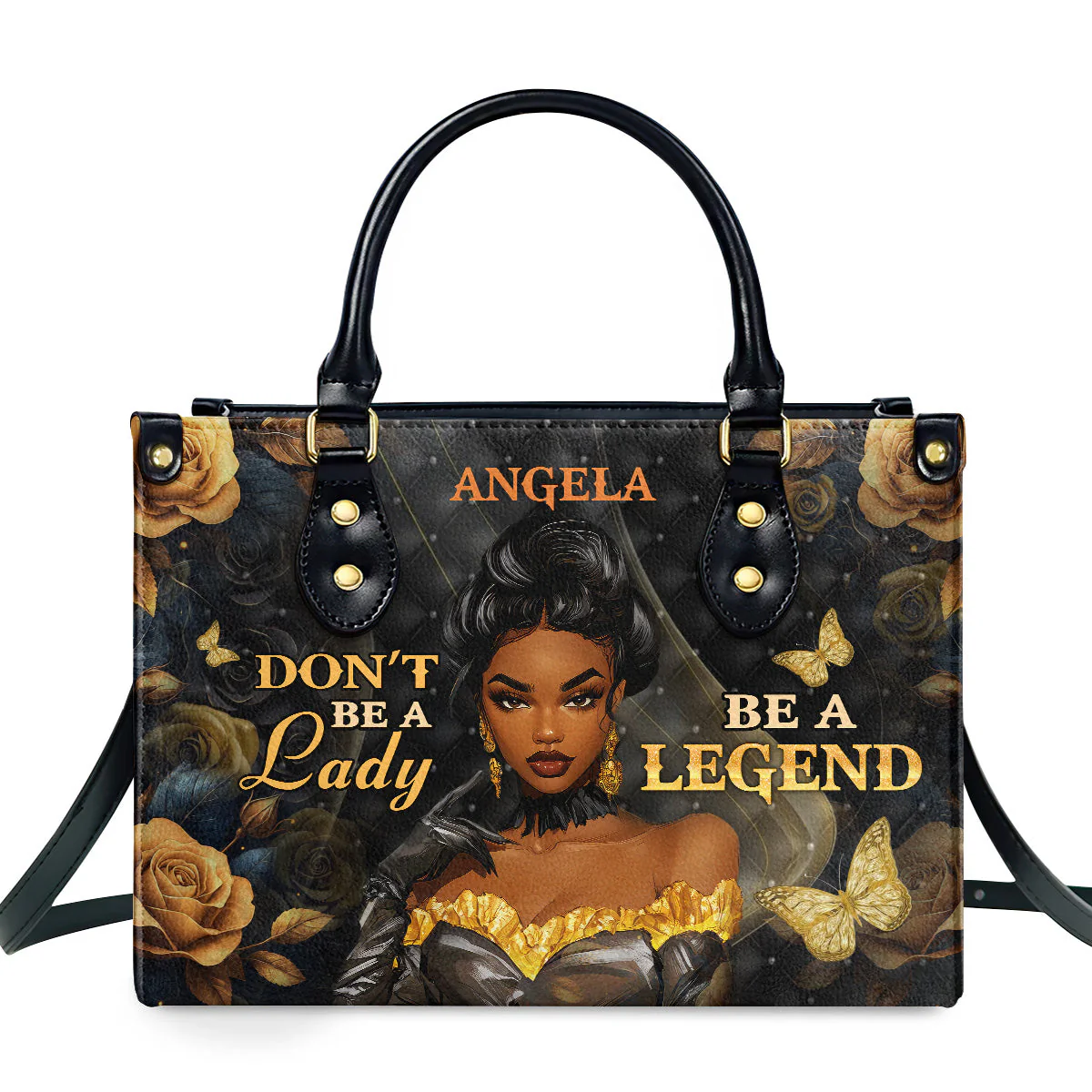 Don't Be A Lady Be A Black Queen Legend - Personalized Leather Handbag - Inspirational Gift For Her HD95