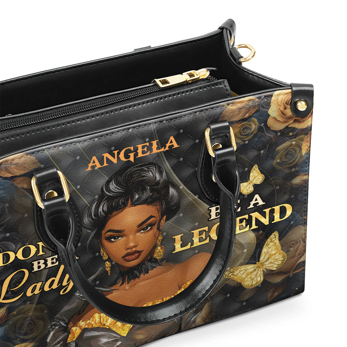 Don't Be A Lady Be A Black Queen Legend - Personalized Leather Handbag - Inspirational Gift For Her HD95 - Image 2