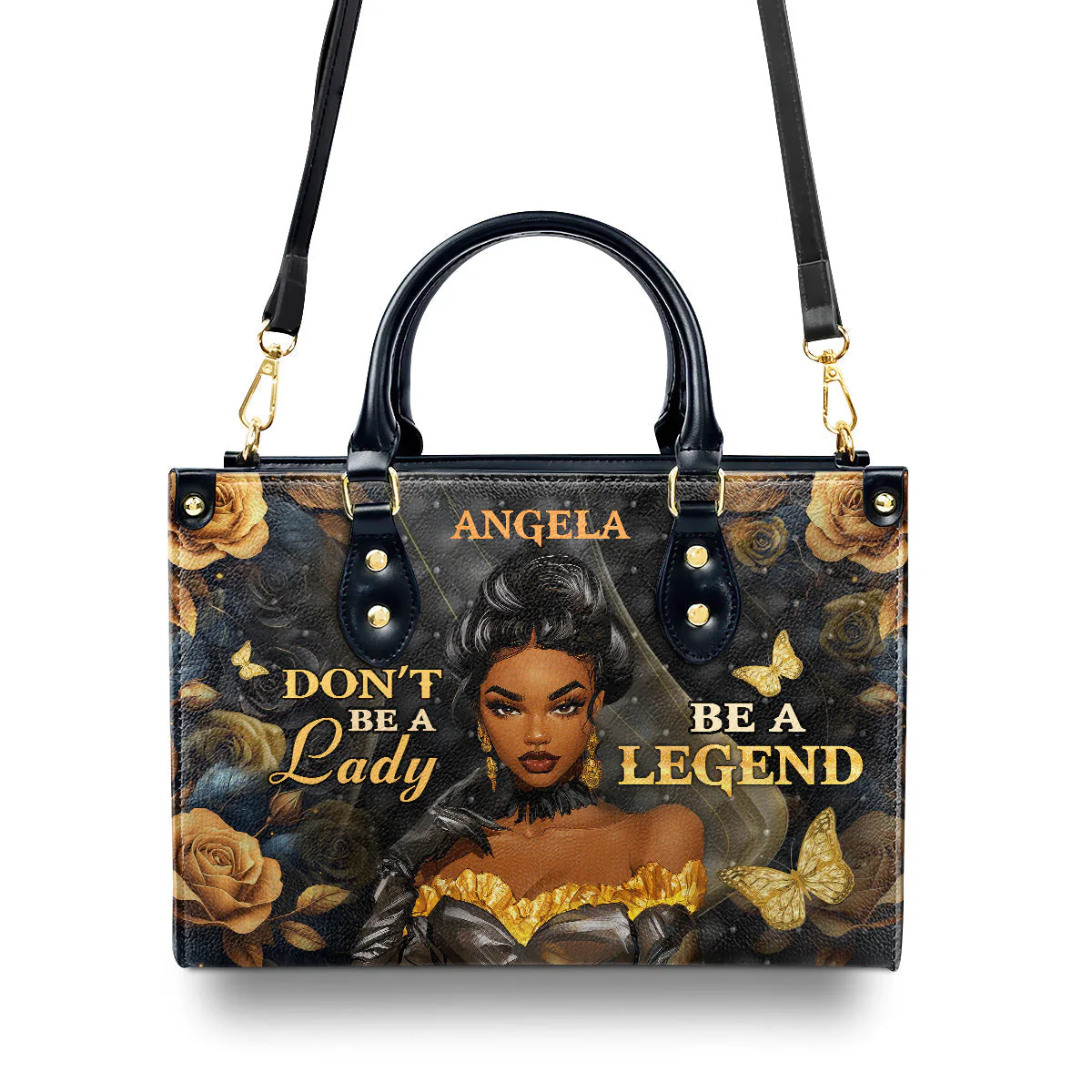 Don't Be A Lady Be A Black Queen Legend - Personalized Leather Handbag - Inspirational Gift For Her HD95 - Image 3