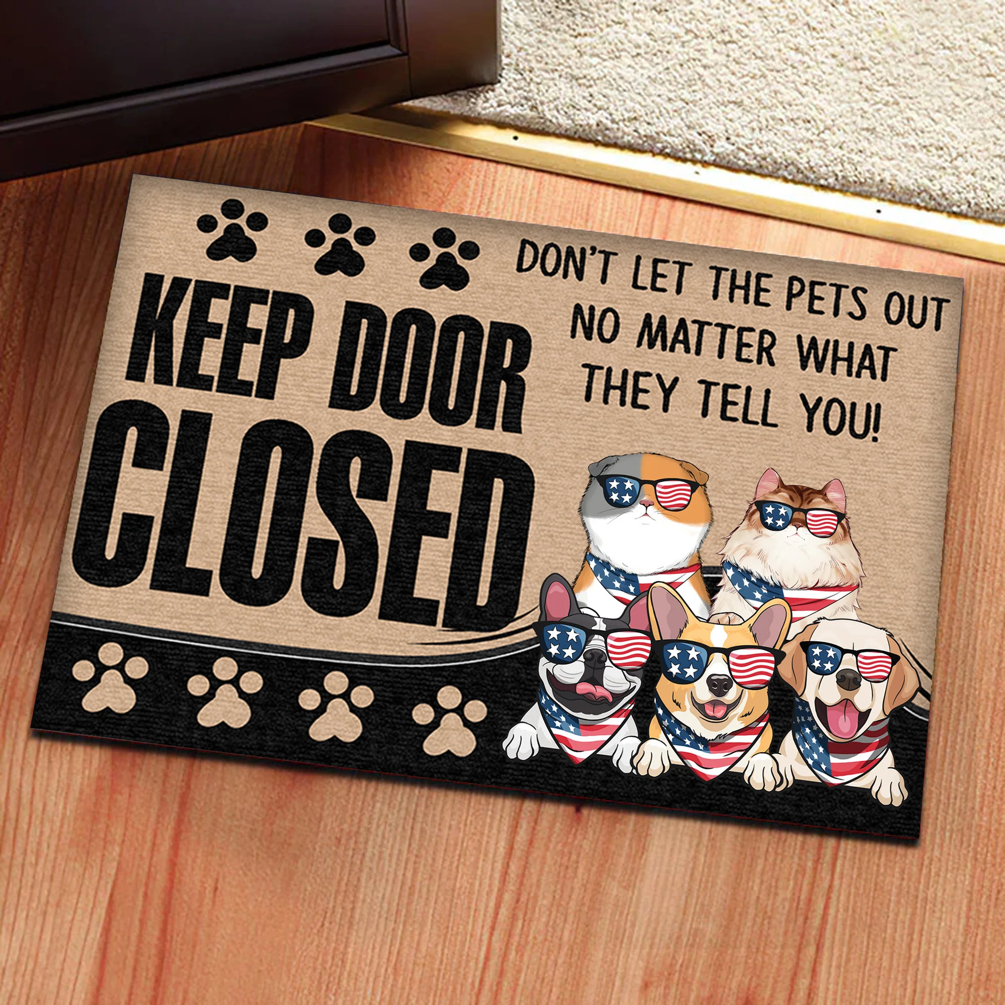 Don't Let The Cats Out No Matter What They Tell You - Gift For Pet Lovers - Personalized Door Mat - Image 4