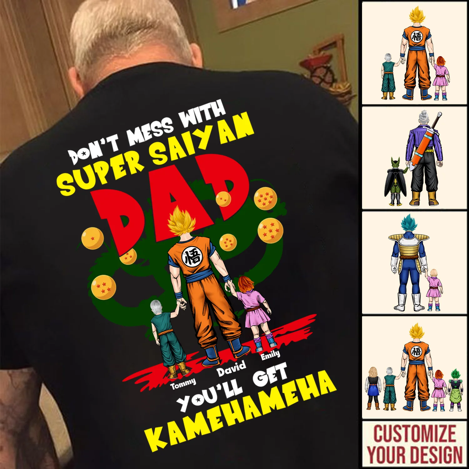 Don't Mess With SaiyanDrBa Dad You Will Get Kamehameha - Gift For Father's Day - Personalized TShirt - Image 2