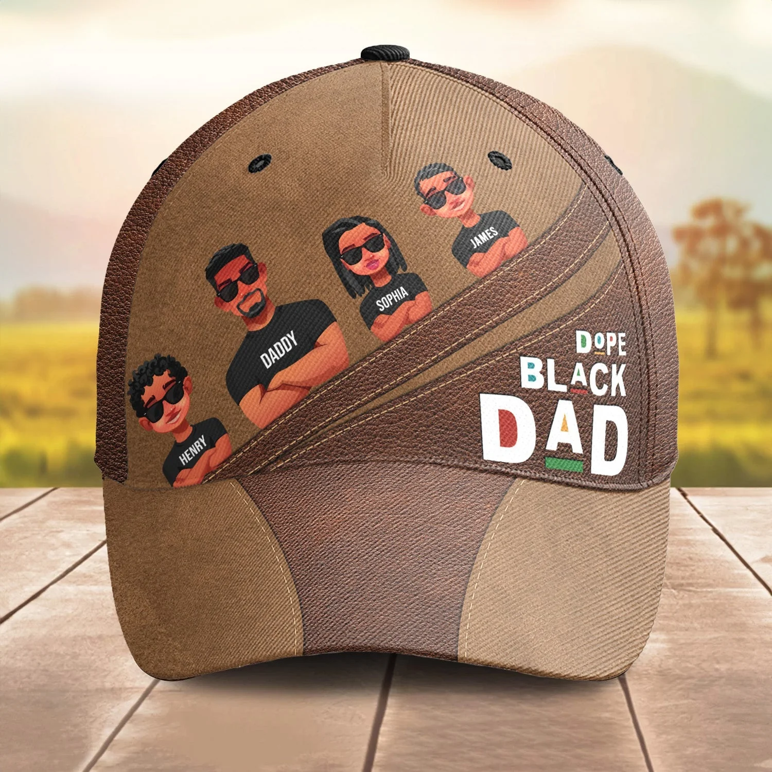 Dope Black Dad Brown Version - Personalized Classic Cap - Gift For Dad, Fathers Day, Black African - CL50 NA94