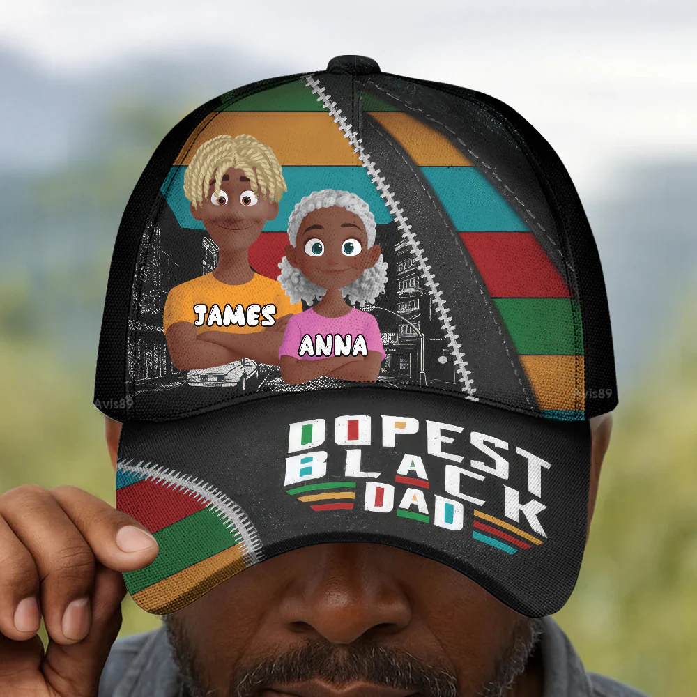 Dopest Black Dad - Personalized Classic Cap - Gift For Dad, Father's Day | GR29