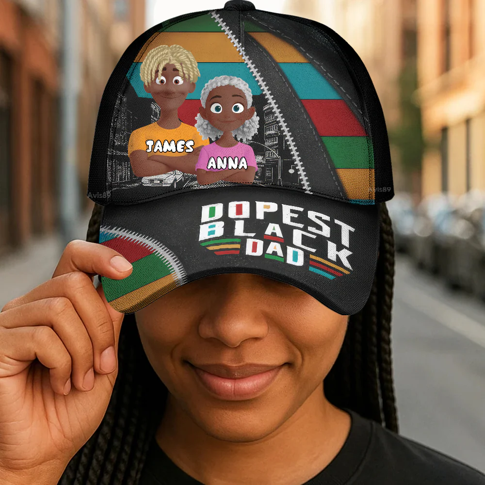 Dopest Black Dad - Personalized Classic Cap - Gift For Dad, Father's Day | GR29 - Image 2