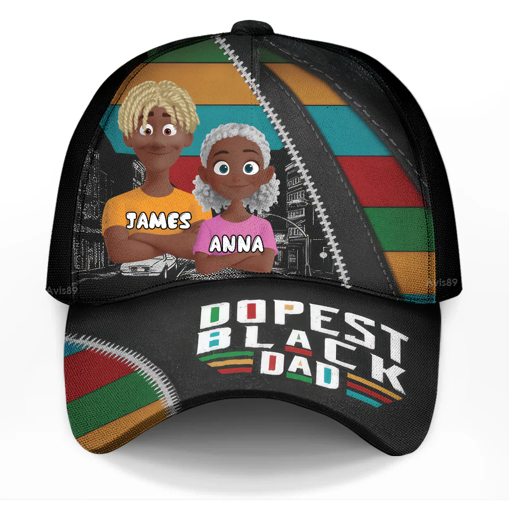 Dopest Black Dad - Personalized Classic Cap - Gift For Dad, Father's Day | GR29 - Image 3