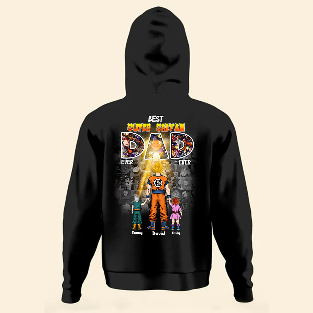 DrBa A Saiyan Dad - Gift For Father's Day - Personalized TShirt - Image 2