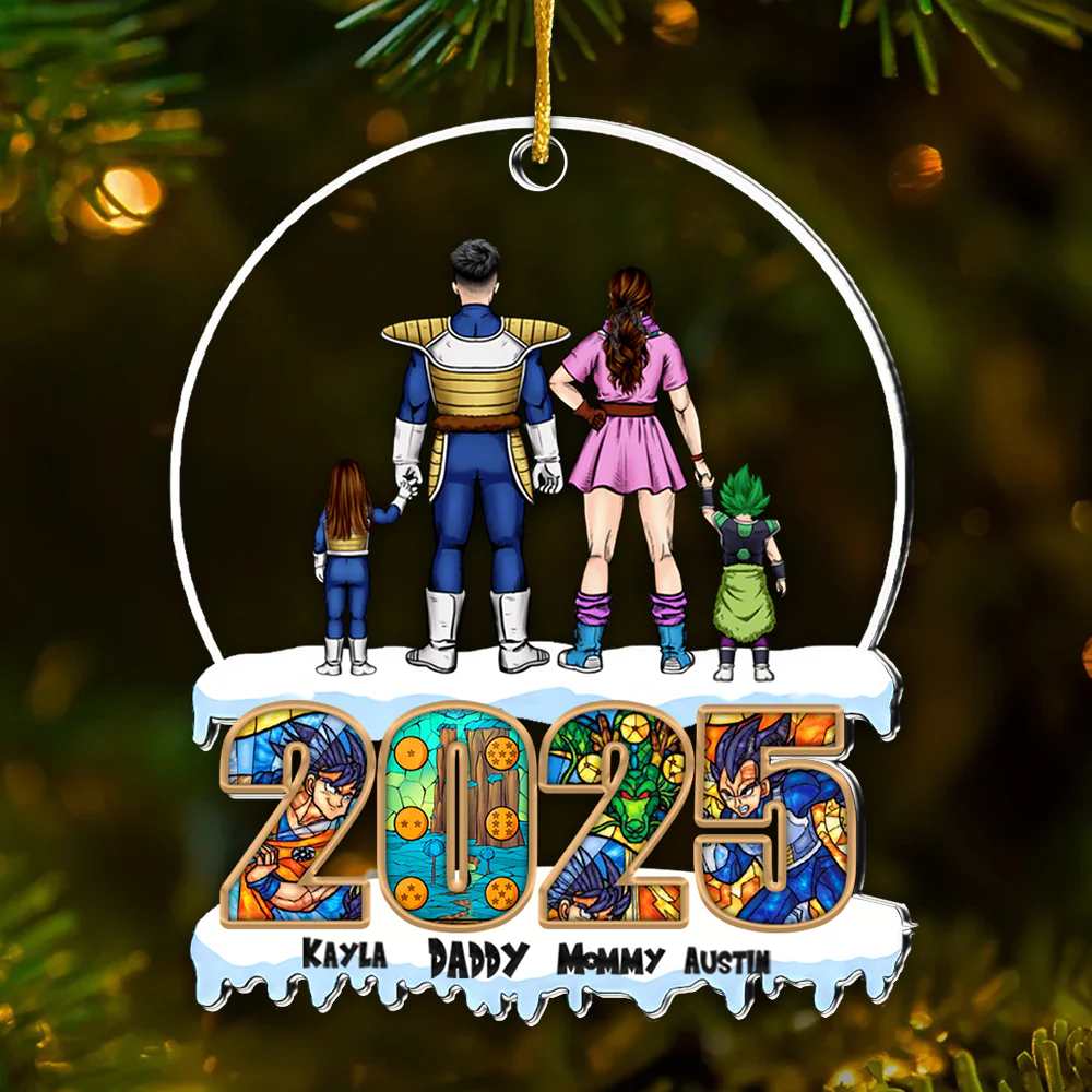 DrBa Super Saiyan Family 2025 - Personalized Acrylic Ornament - Gift For Family Members - CL03 NA94 - Image 3