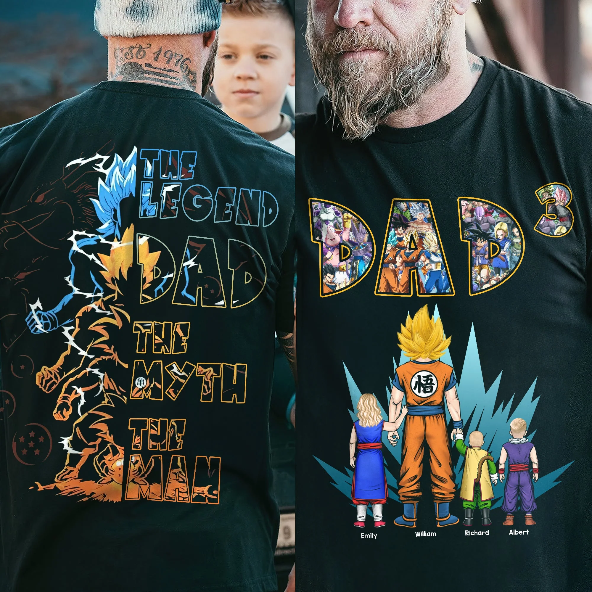 DrBa The Legend Dad Two Side - Personalized Tshirt - Anime Gift for Dad, Father's Day | CL03 - Image 3