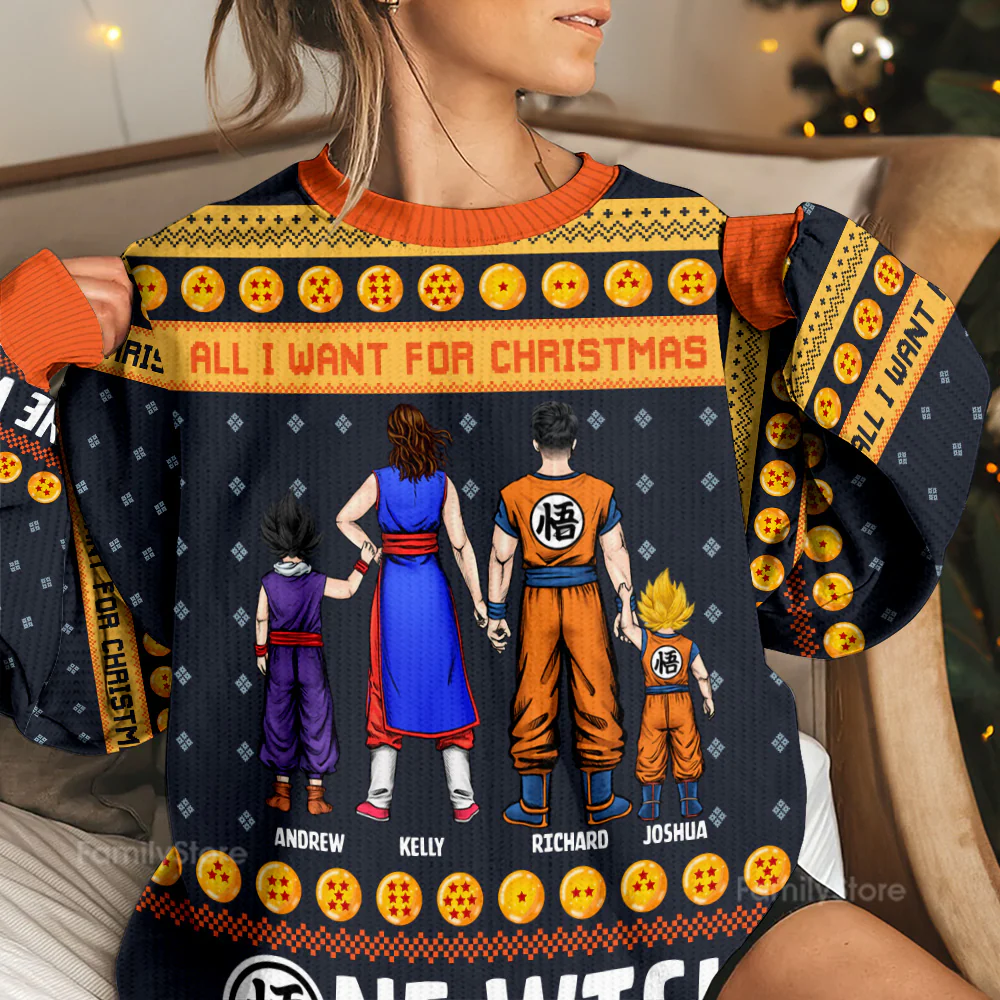 DrBa All I Want For Christmas Is One Wish - Personalized Ugly Sweater | CL03 NL122 - Image 2